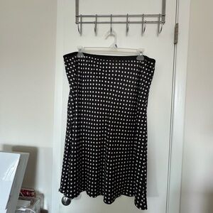 Anne Klein Black and White Polka Dot A-Line Skirt